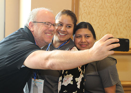 TCEA Members TCEA Members getting a selfie with a board member.